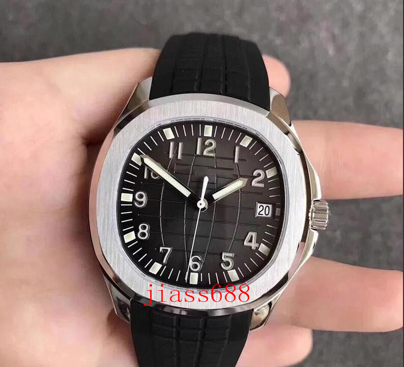 

U1 factory top quality nautilus grenade 5167 men's watch Black face 42MM sapphire dial automatic movement transparent back rubber strap