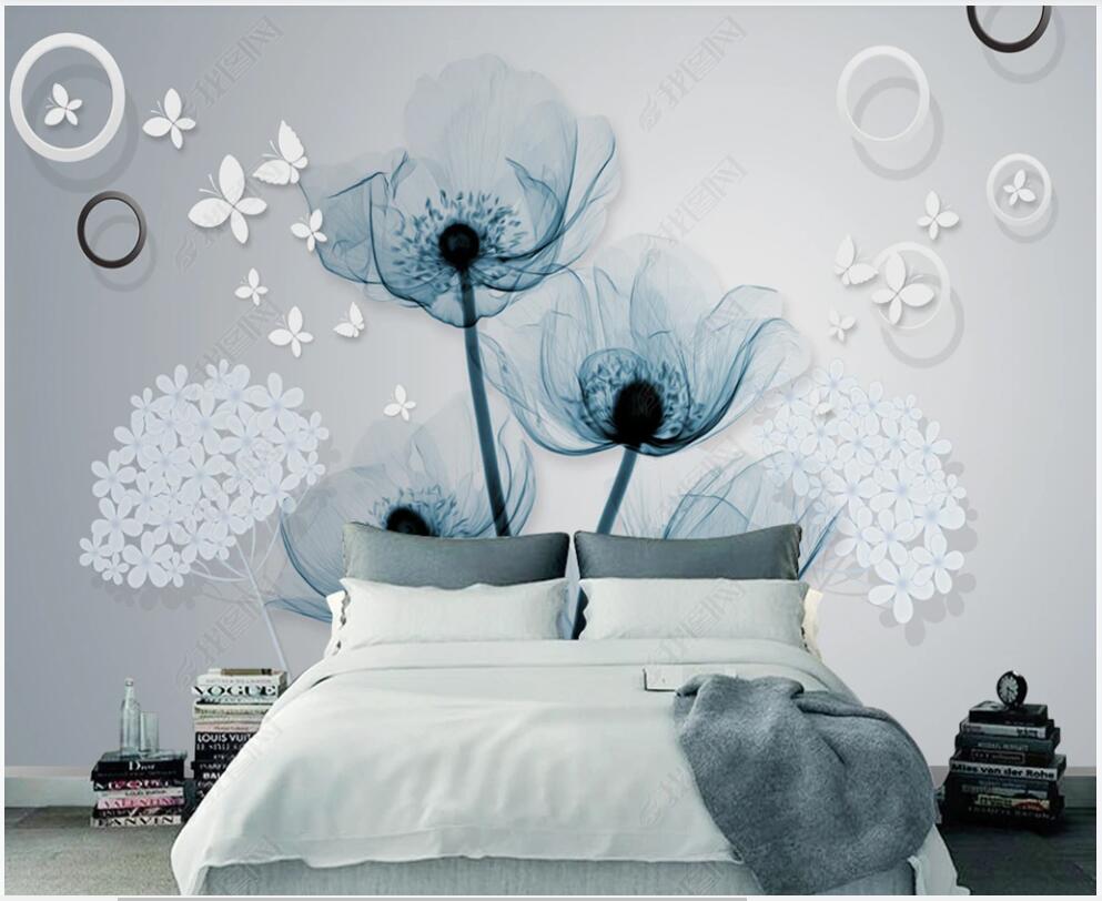 3d wallpaper custom photo mural Modern flowers cartoon pattern in the living room home decor 3d wall murals wallpaper for walls 3 d-image-705649536