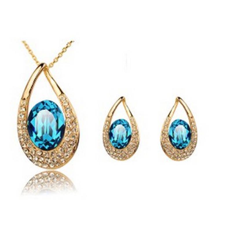 

Earrings & Necklace Fashion Jewelry Crystal Accessories Twinset Set, Silver