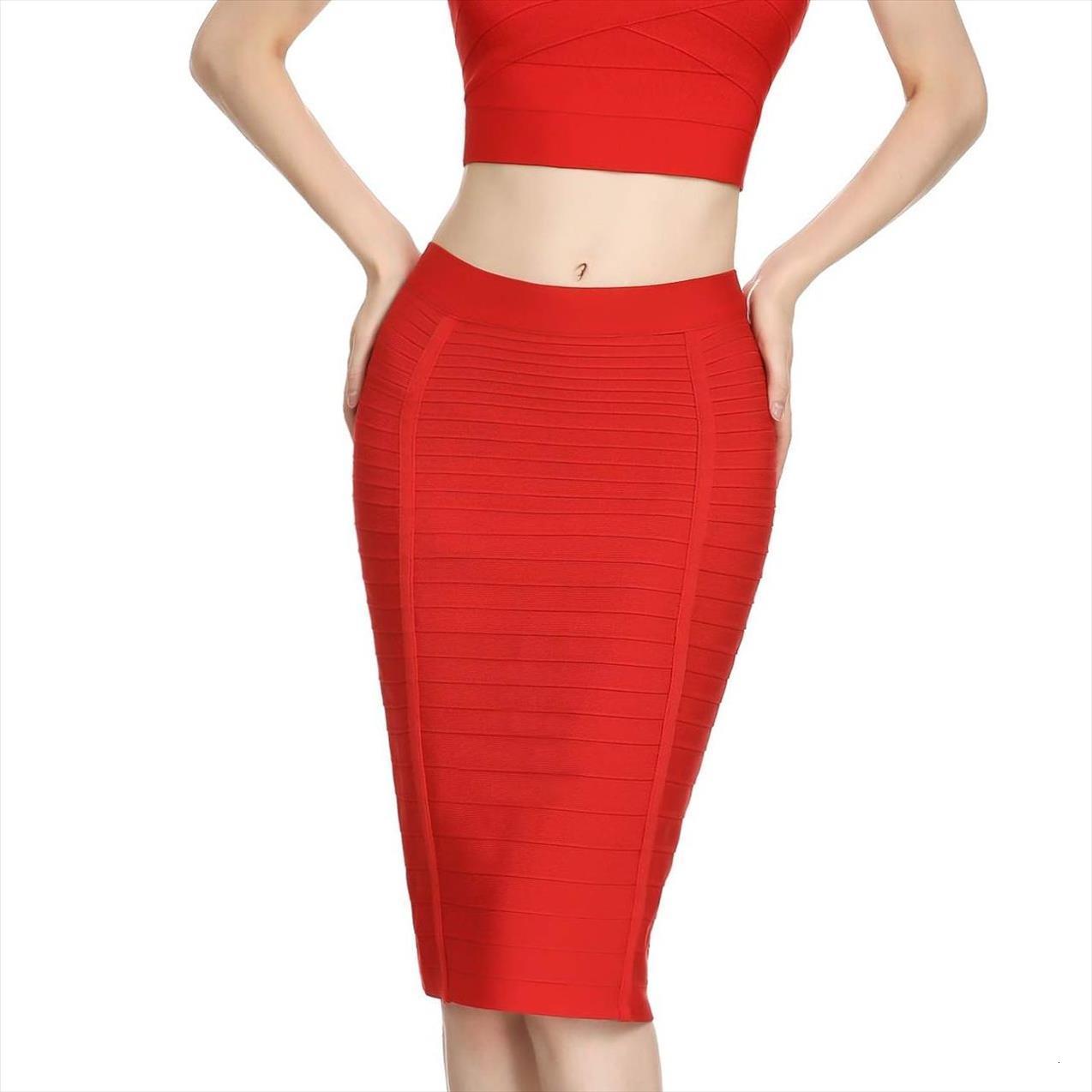 

high waist fashion women skirt pencil knee length bandage bodycon, Black