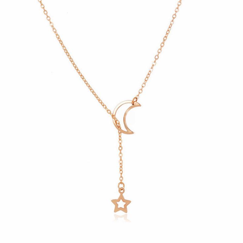 

Fashion Accessories Woman Simple Moon Star Necklace Clavicle Chain Short Neck Women Chains