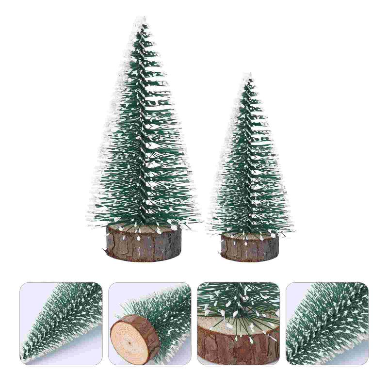 

Christmas Decorations 6pcs Mini Tree Stick White Cedar Desktop Small