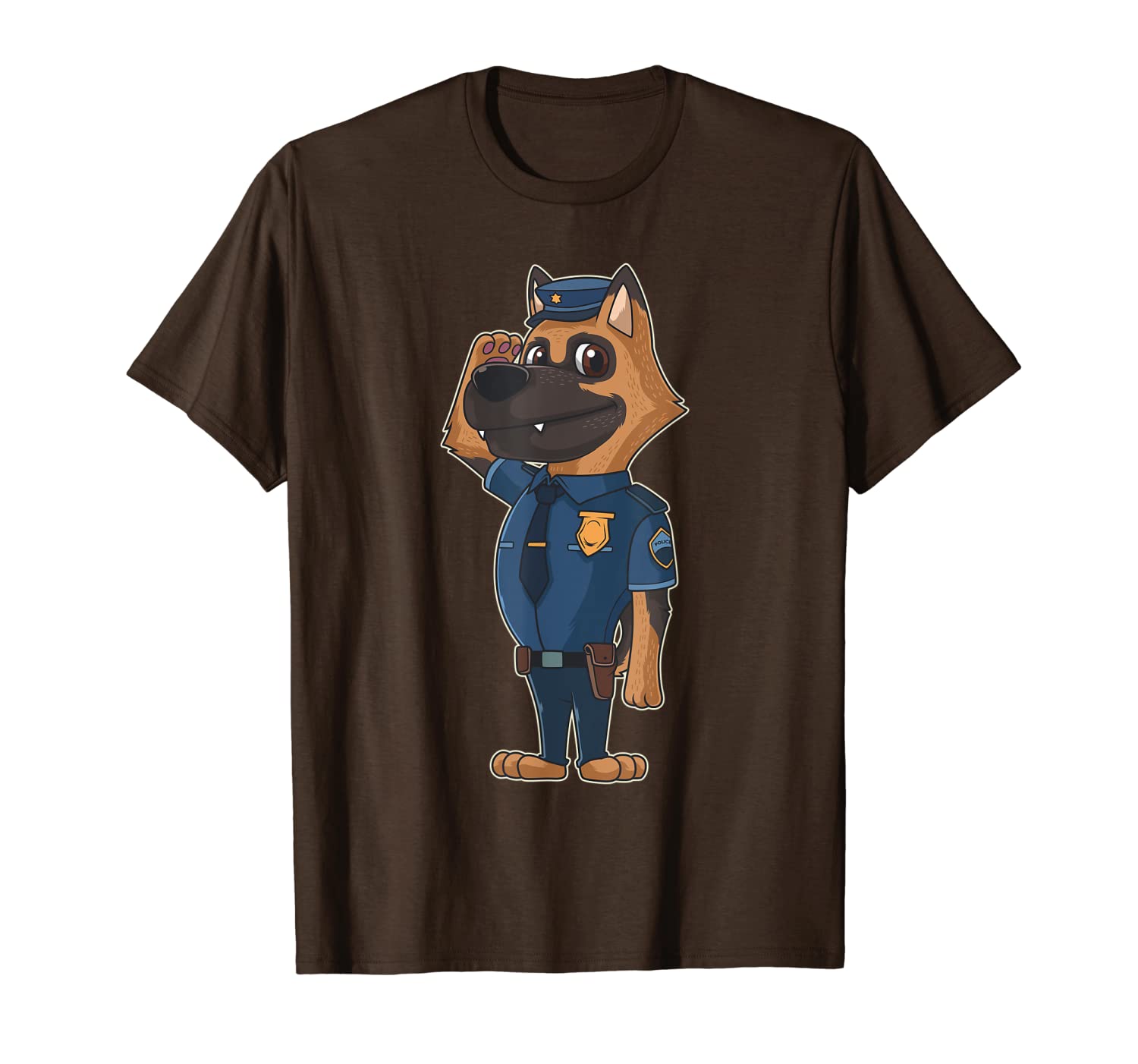 

Cute Saluting K9 Unit Police Officer Partner Gift T-Shirt, Mainly pictures