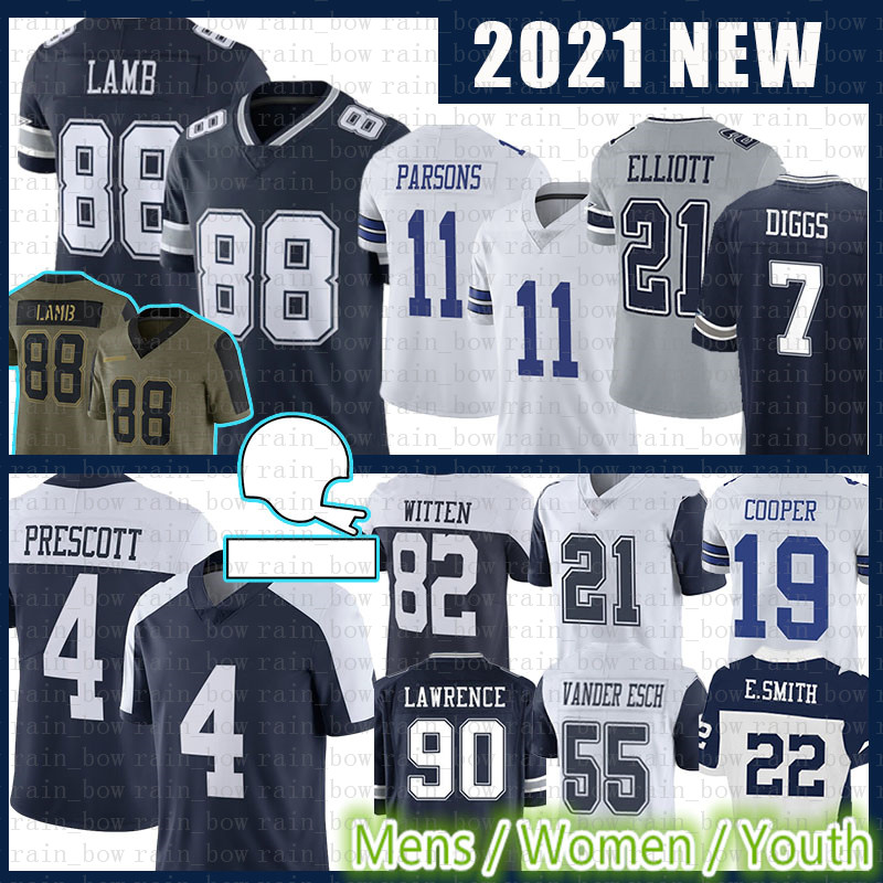 

88 CeeDee Lamb Jersey Micah Parsons 4 Ezekiel Elliott Dak Prescott Football Trevon Diggs DallasCowboysAmari Cooper Leighton Vander Esch DeMarcus Lawrence, Mens jersey (niuzai)
