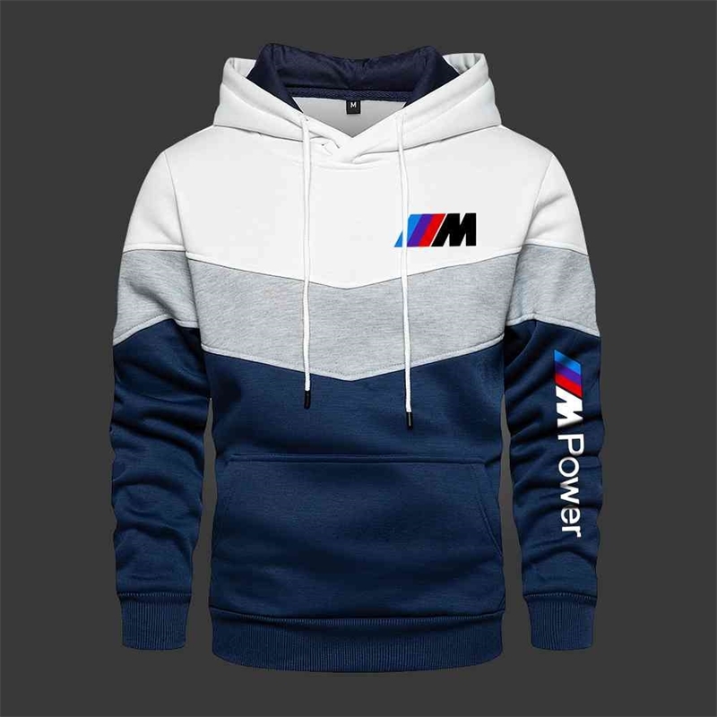 

Hoodies Men's Hooded Bmw Color Fashion Sweatshirt Long Sleeve Autumn Spring Ccasual Sports Patchwork Sweatshirts, Black