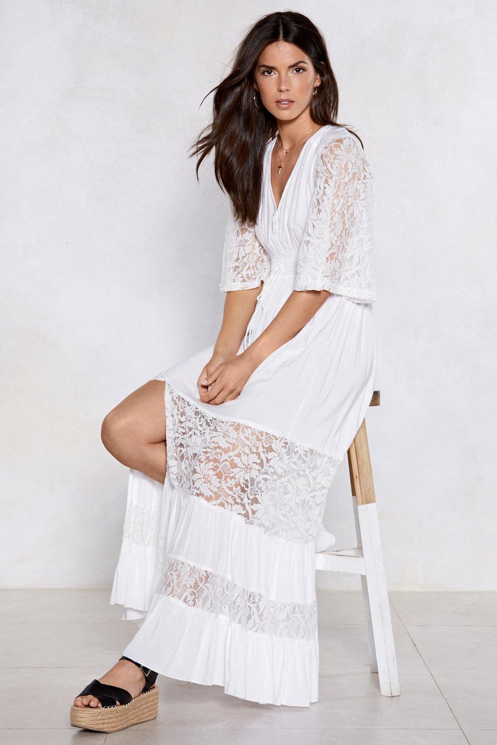 

Casual Dresses Cotton Beach Bikini Cover ups Kaftan Sarong Bathing Suit Lace Pareo Swimsuit up Womens Swim Wear Tunic es OV2R, White