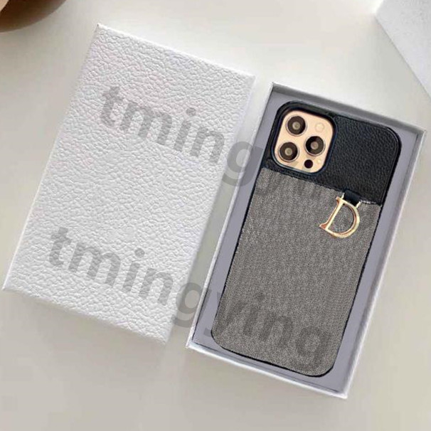 

Designer Leather Phone cases For iphone 12 pro max mini 11 X XR XS 7 8 plus Luxury Fashion Letter Print Cover Card Slots Shell AirPods Case With Box