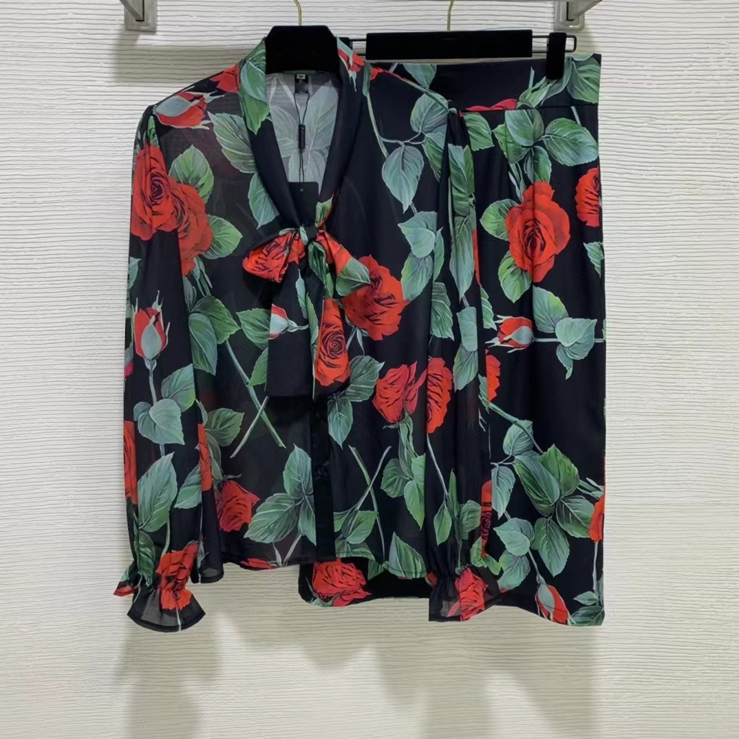 

Two Piece Dress 2021 Autumn Winter O Neck Long Sleeve Panelled Coats And For Women's Fashion Print Skirts 2 Pieces Sets 1020-9, Picture color