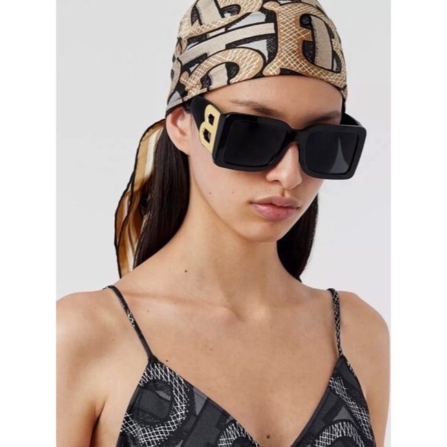 

B family's new large frame plate men's net red leg letter decorative eye protection Sun be4312