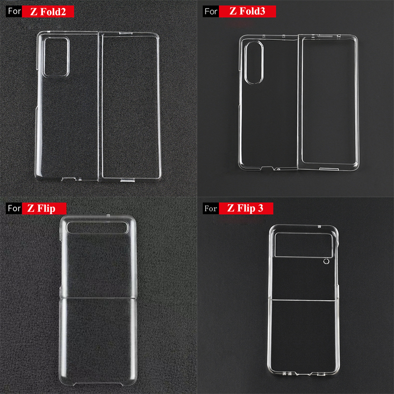 

Ultra Slim Crystal Hard PC Clear Cases Shockproof Anti-Scratch Full Body Protective For Samsung Galaxy Z Flip Fold 3 2 5G Fold3 Fold2 Flip3 Huawei Mate X2 MOTO RAZR