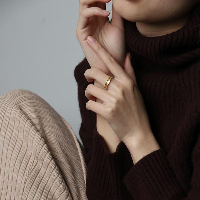 

Cluster Rings Irregular Minimalist Matte Concave Geometric Adjustable Gold Silver Color For Women Dainty Fashion Jewelry SR2278