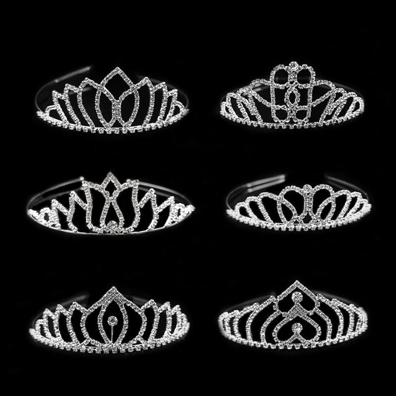 

Hair Clips & Barrettes Fashion Bridal Princess Crown Wedding Tiaras Jewelry Rhinestone Headband Girls Children Tiara Accessories, Golden;silver