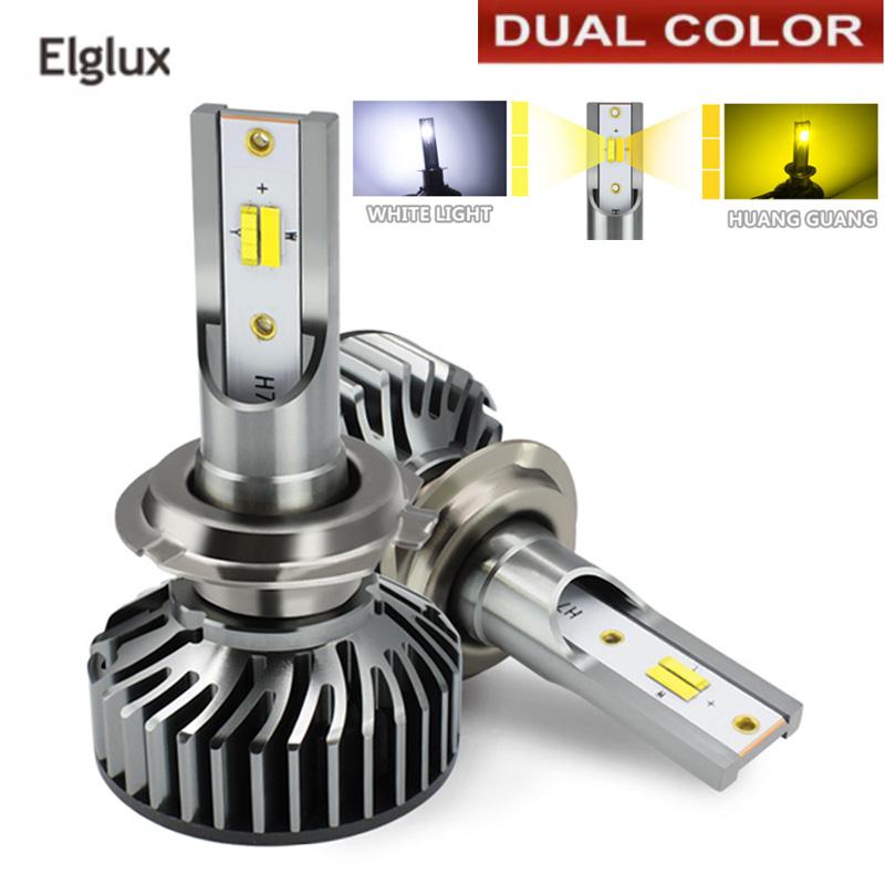

Car Headlights 2 Pcs H4 LED H1 H11 9005 9012 H7 Headlight Dual Color Changing 3000K 4300K 6500K Flash 72W Auto Lights
