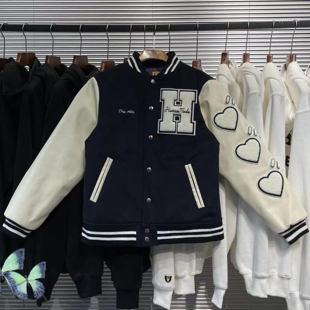 

Men' Jackets Embroidery Logo H Letter Women' Human Made Baseball Jacket Outerwear Coat