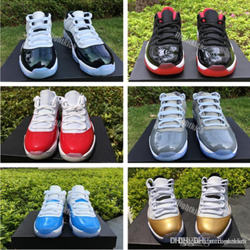 

2021 11s Low Help Men Basketball Shoes Black white Red Basketball Shoes tinker sport blue wolf grey With Real Carbon sneakers, Color-7
