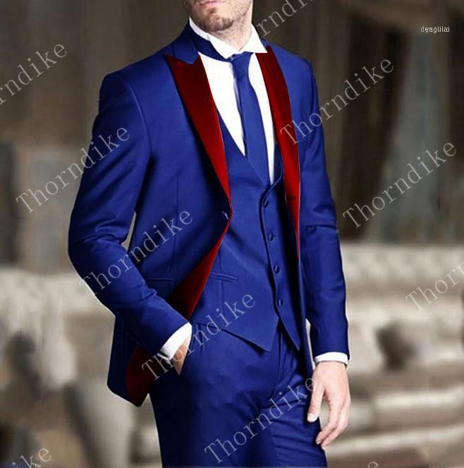 

Thorndike Fashion Purple Groom Tuxedos Shawl Lapel Groomsmen Mens Wedding Dress Man Jacket Blazer (Jacket+Pants+Vest)1, Same as picture