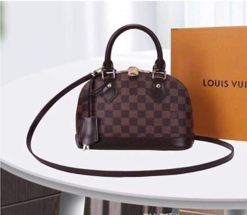 

2021 limited edition LV LOUIS bag VITTON ALMA BB shell package classic shoulder bag clutch handbag luxury crossbody pack, Red;black