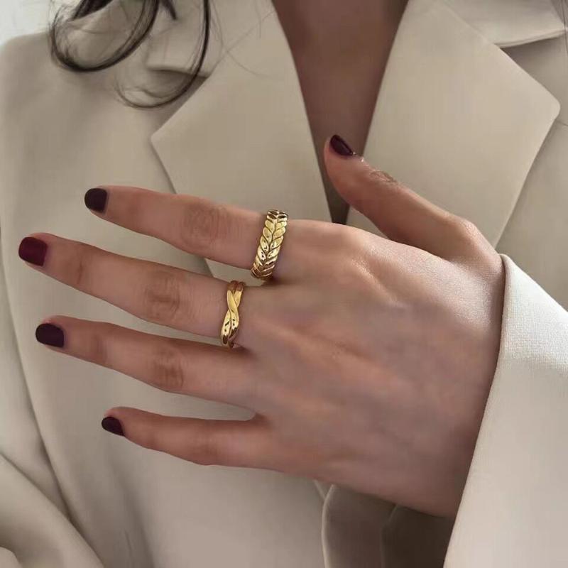 

Cluster Rings Minimalist Adjustable Knot Wheat Finger For Women Pograph Twisted Gold Girls Vintage Jewelry