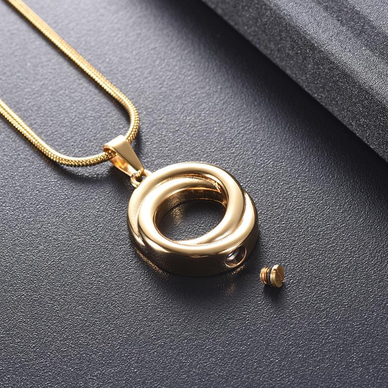 

Pendant Necklaces LKJ10728 Eternal Circle Of Life Screw Cremation Necklace To Hold Ashes Memorial Urn Locket Keepsake Jewelry For Human/ Ani