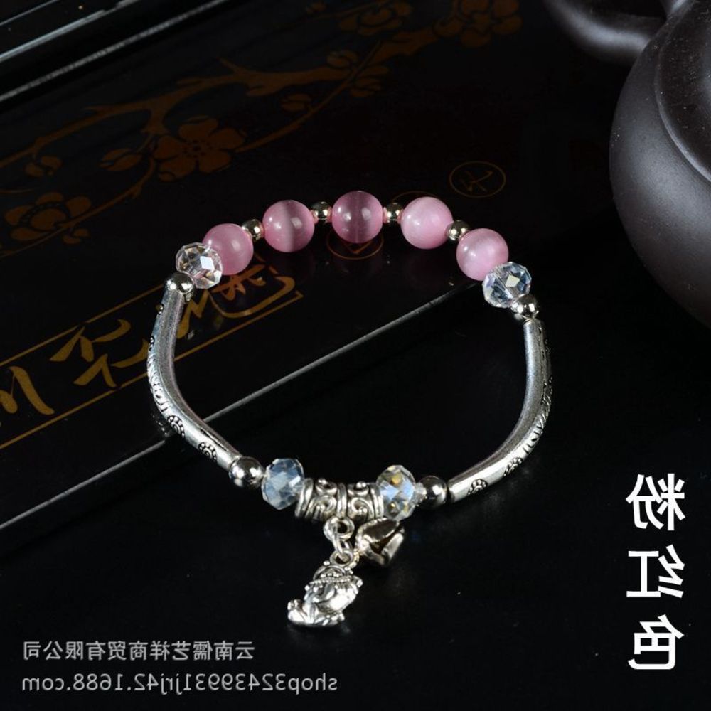 

Hand catenary Handmade jewelry Crystal Opal Bracelet Jewelry female, Black