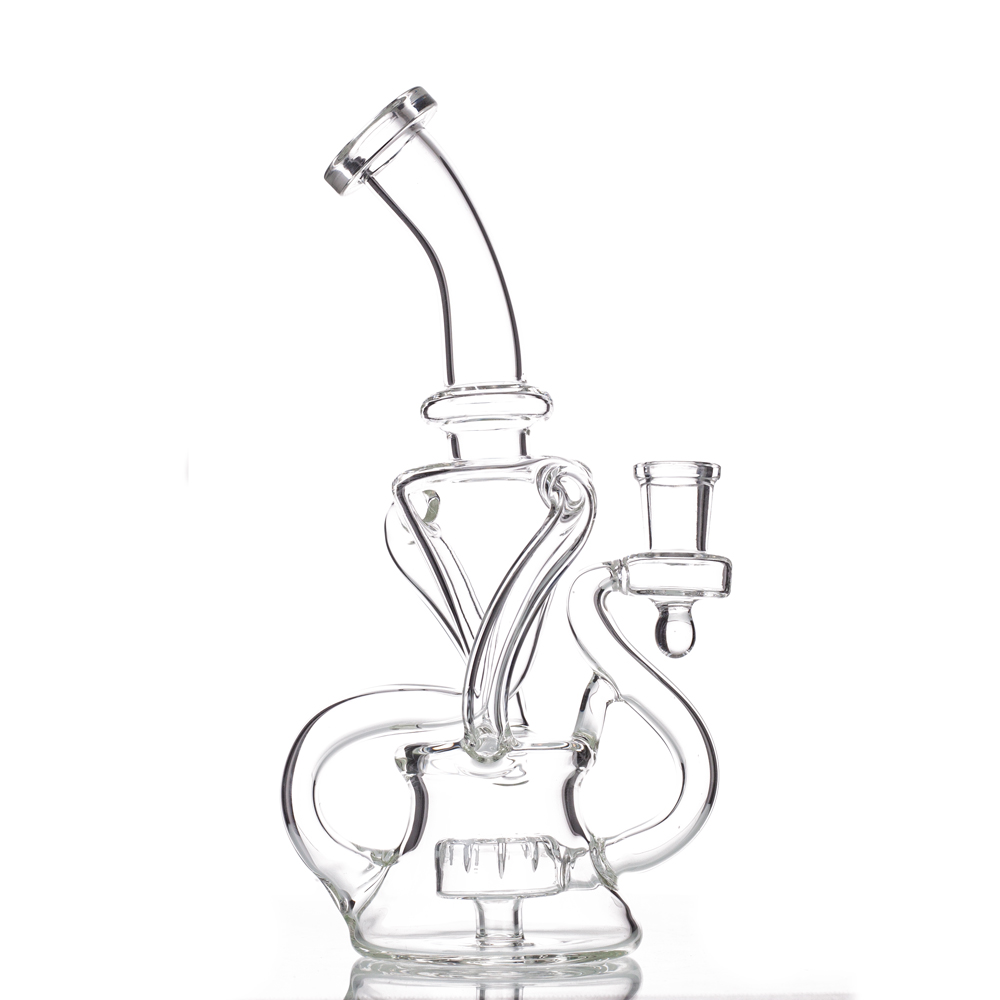 

Recycler Tornado Bong Hookahs Glass Dab Rigs Percolator Oil Rig Water Bongs Dabber Pipes 9 Inch 14mm Joint With Quartz Banger Or 14.4mm Bowl Factory Wholesale