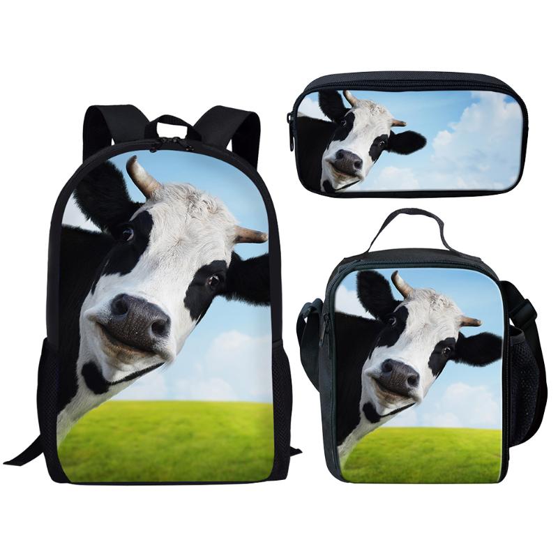 

Printed Cow Bags Backpack Kids Backpacks Children Schoolbags For Boys Girls School Male Bag