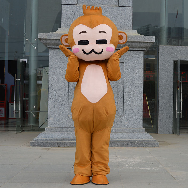 Mascot Costumes Naughty Monkey Mascot Costume Rhesus Monkey Mascot Costume Cartoon Apparel Halloween Party Costume Adult Size-image-748264190