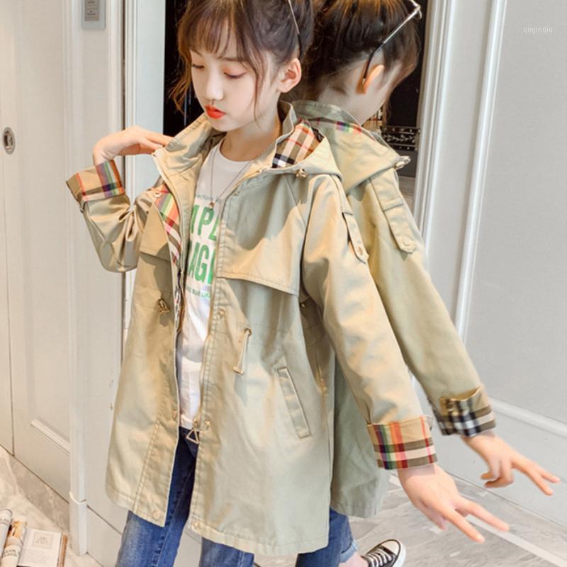 

Coat Girls Baby's Kids Windbreaker Jacket Outwear 2021 Retro Spring Autumn Overcoat Top Cardigan Party Outdoor Children's Clothi, Blue;gray