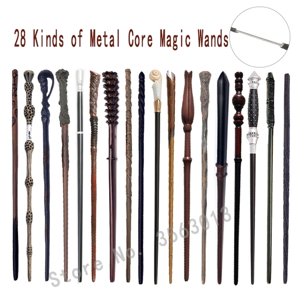

28 Kinds of Metal Core Magic Wands Dumbledore Cosplay Voldemorte Luna Draco Malfoy Snape Hermione Magic Wand No Box Packing X0522