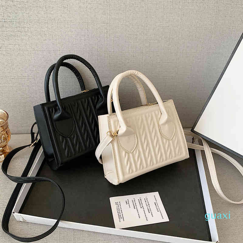 

Women Fashion Pu Leather Shoulder Bags Casual Geometric Embossing Solid Color Crossbody Female Small Handle Handbags, Auburn