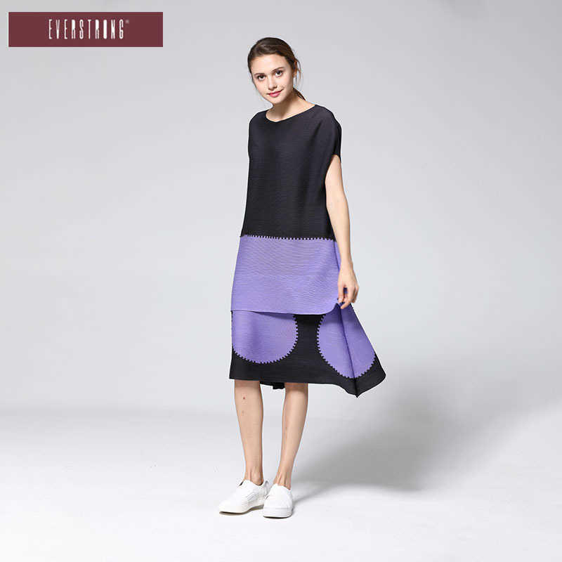 

Pleated Short Low Split Slim O Neck A-Line Casual Dresses for Women 210615, Black