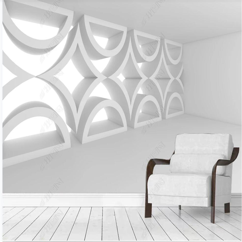 

custom murals wallpaper for living room 3d modeling stereo background wall, White