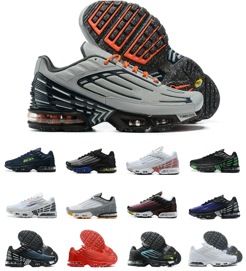 

WITH BOX Designer Mens Tn 3 Plus Tuned III Running Shoes TN3 Vast Parachute Crater Deep Royal Trainers Noir Triple Black Wolf Grey White Aquamarine Blue Nebula Hyper Vi, D001