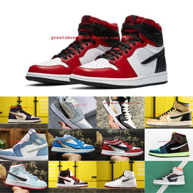 

Latest Style Color 1 Hight Mid Top Basketsball Shoes Designer Limited Quality Og BioHack Purple Toe Zoom Union 1s Men 40-46