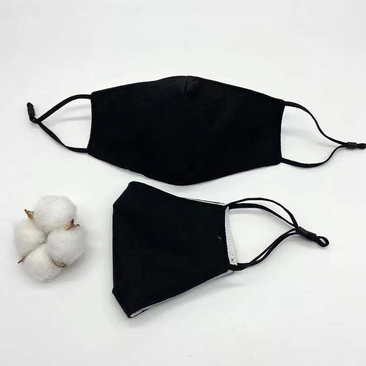 

cotton mask black 2-layer thin adjustable earband men's and women's dust masks can be patterned
