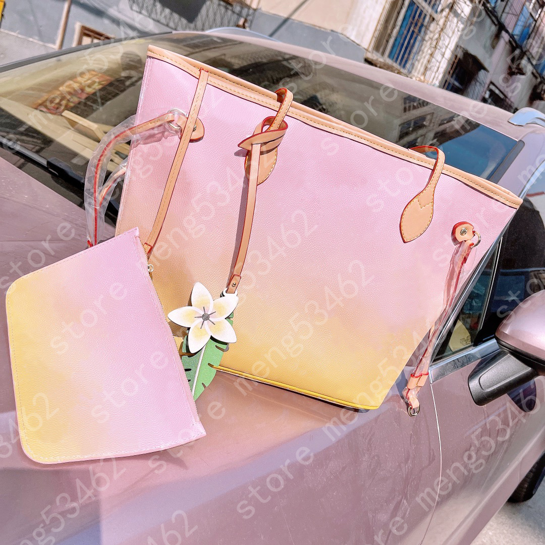 

Vintage Vitton gradient 2pcs totes Onthego handbags real leather shoulder shopping bags Luxurys Designers purses Vutton women fashion crossb
