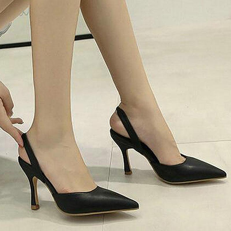 

Dress Shoes Woman Pointed Sandals Spring/autumn Ladies Thin Heels Pumps Wedding Party 9cm Nice, Black