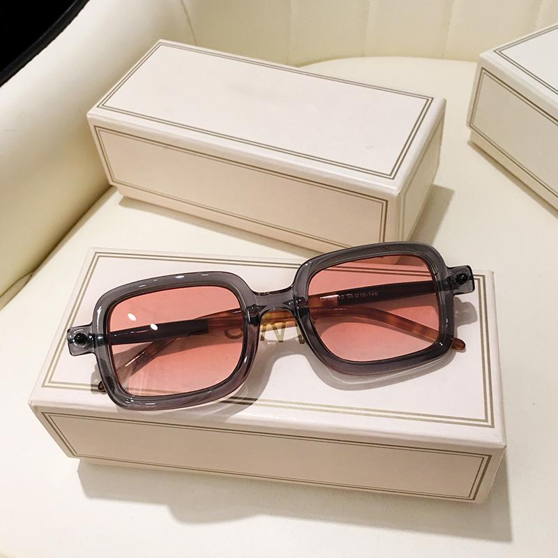 

Sunglasses Fashion Square Women 2021 Brand Designer Spectacle Plain Frame Eyewear 90s Gray Pink Rectangle Men Shades Sun Glasses