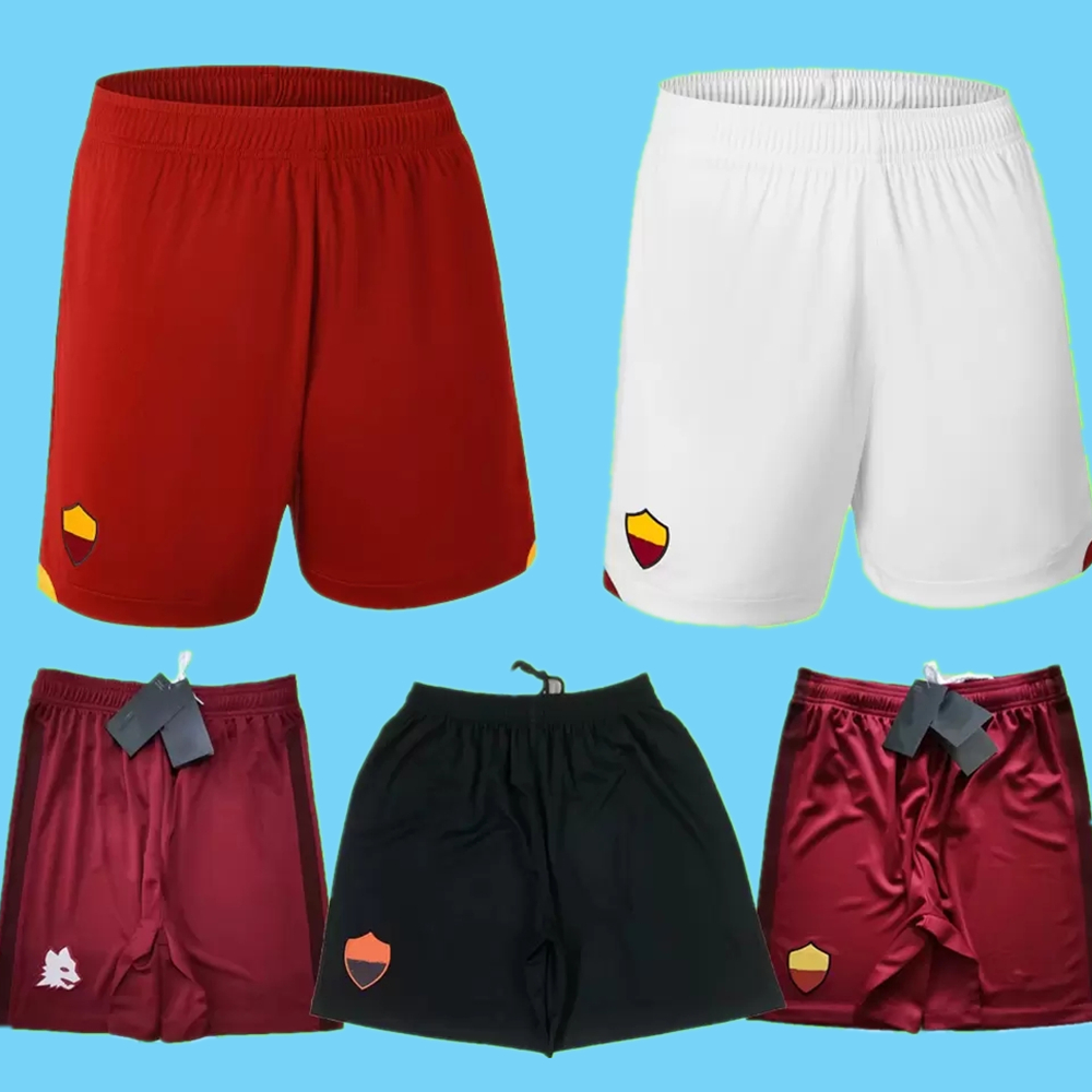 

rome 21 22 roma soccer shorts Adult mens 2021 2022 home away third fourth ABRAHAM SHOMURODOV VERETOUT ZANIOLO SPINAZZOLA IBANEZ M.VINA football pants, Black;red