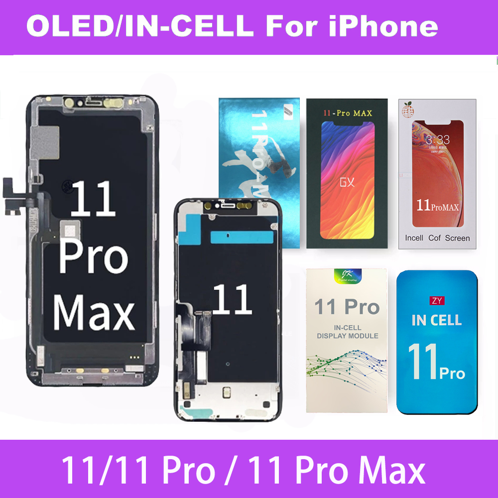 

LCD Display Panel For iPhone 11 Pro Max GX HE X Hard Soft Oled JK ZY RJ Incell Panel Touch With Digitizer Assembly Replacement Free DHL