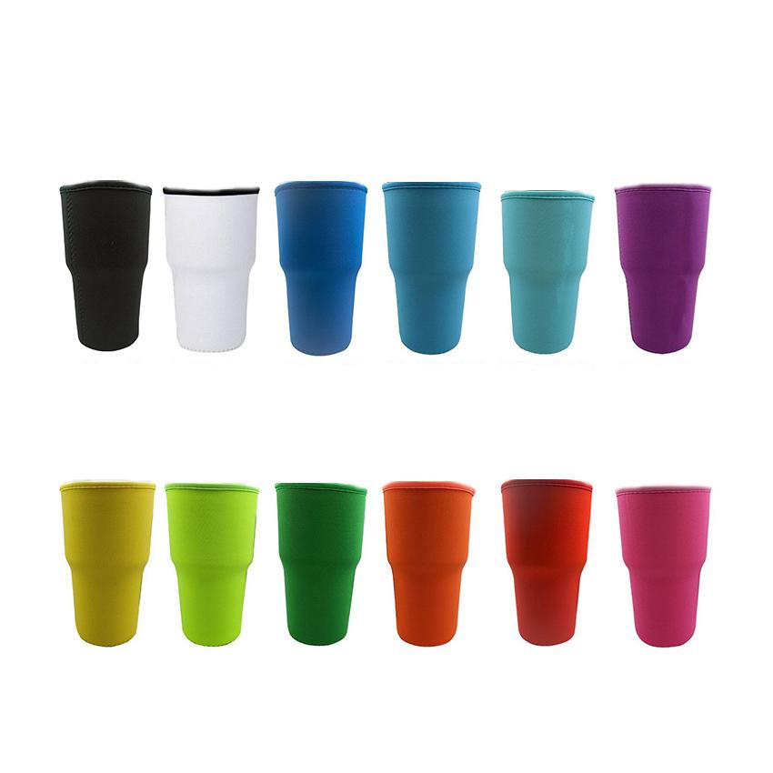 

Reusable Neoprene Iced Coffee Cup Sleeve Handle Sublimation Blanks Insulated Tumbler Cover Holder Idea For 30oz-32oz Cups Only sleeves (Don&