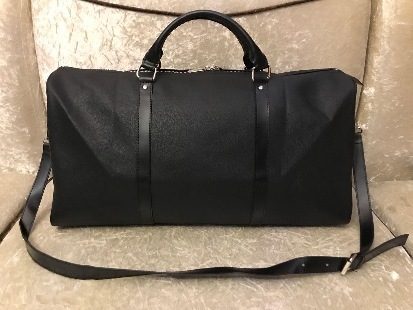 

2021 mens duffle bag women travel tote bags hand Zipper luggage keepall up men pu leather BANDOULIERE handbags large cross body totes 45 50 55cm, [note: does not with box]