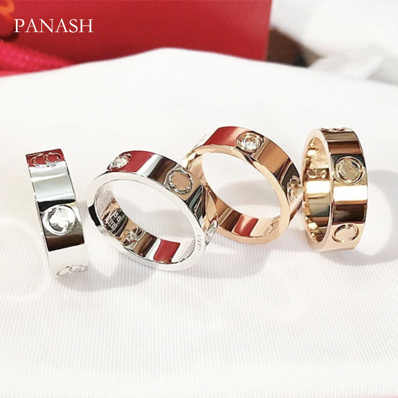 

4/5/6mm love screw ring mens rings classic luxury designer jewelry women Titanium steel Alloy Gold-Plated Gold Silver Rose Never fade Not allergic KR003