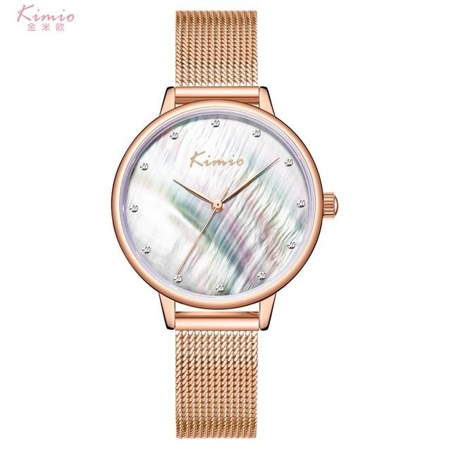 

Wristwatches Luxury Fashion Rose Gold Women Natural Shell Watches Quartz Waterproof Women's Wristwatch Ladies Girls Clock 2021, White