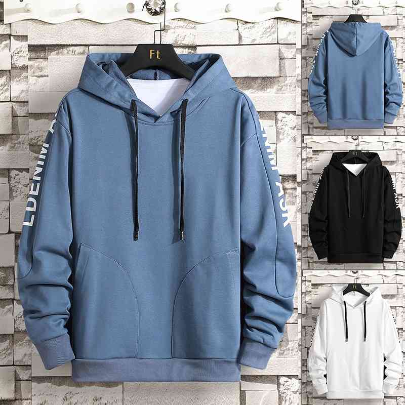

Spring and autumn new long sleeved sweater men's loose round neck Pullover Korean fashion casual coat students' clothes, White