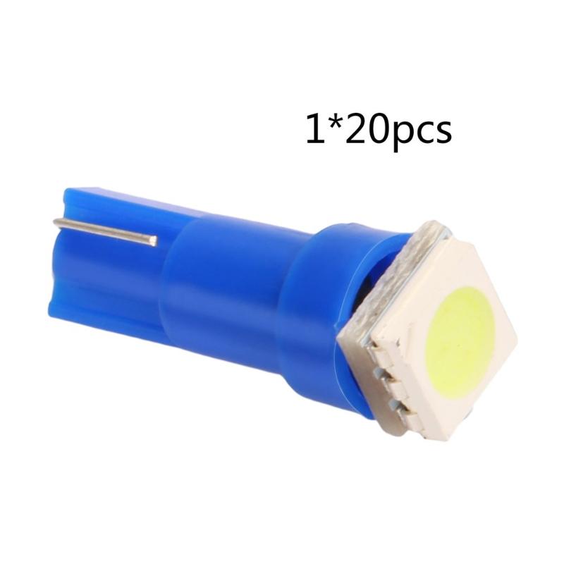 

Car Headlights 20pcs/set T5 1SMD Dashboard Gauge LED Wedge Lamp Bulb Universal Interior Light Source With 1pc