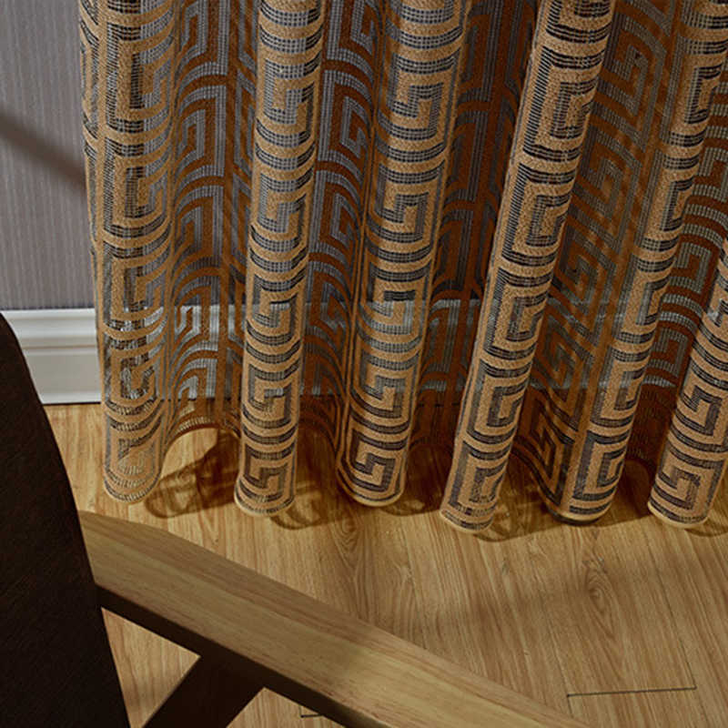 

Arrival Chinese Luxury Curtain Sheer For The Living Room Bedroom Tulle Window kitchen Lace Quality Blinds 210712, Photo color
