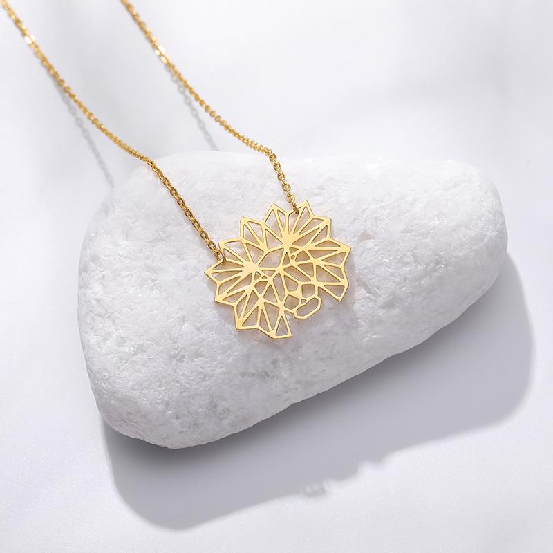 Pendant Necklaces Origami Lion Choker Necklace For Women Girls Gold Chain Stainless Steel Collier Femme Boho Animal Jewelry-image-708056262