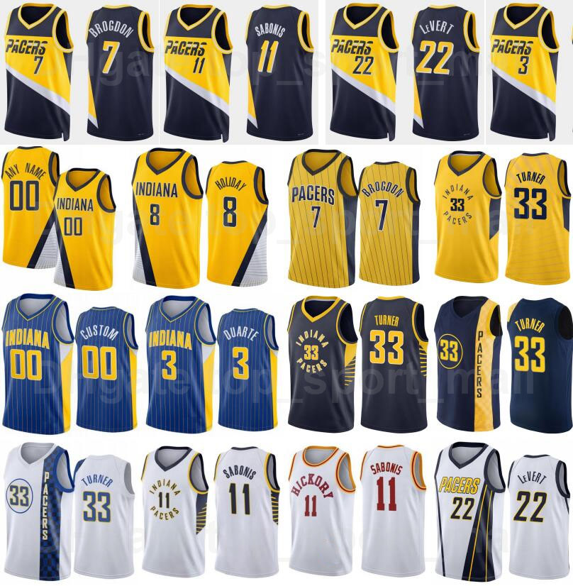 

Screen Print 75th Anniversary Basketball Caris LeVERT Jersey 22 Malcolm Brogdon 7 Domantas Sabonis 11 Chris Duarte 3 Myles Turner 33 Justin Holiday 8 TJ McConnell 9, 75th navy blue