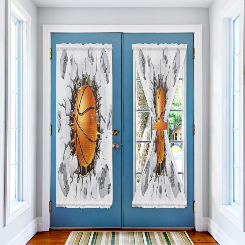 

Curtain & Drapes Basketball Wall Crack Door Bedroom Kitchen Short Window Living Room Blinds Curtains